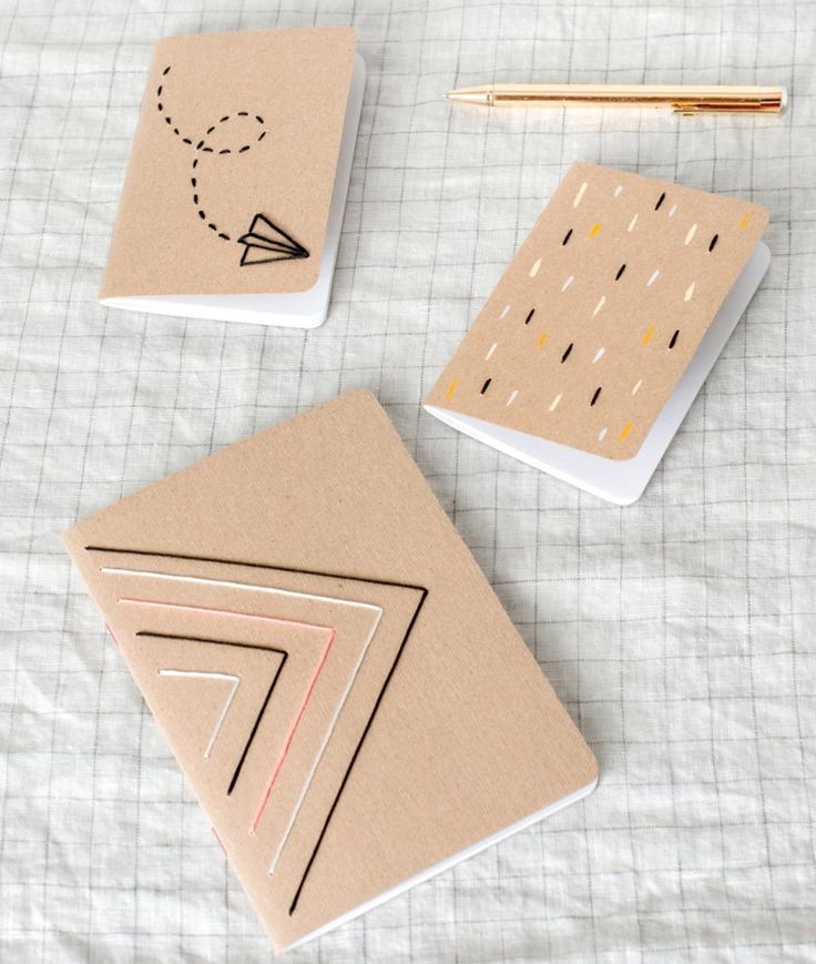 DIY Embroidered Notebooks - Dear Handmade Life -   diy Cuadernos manualidades