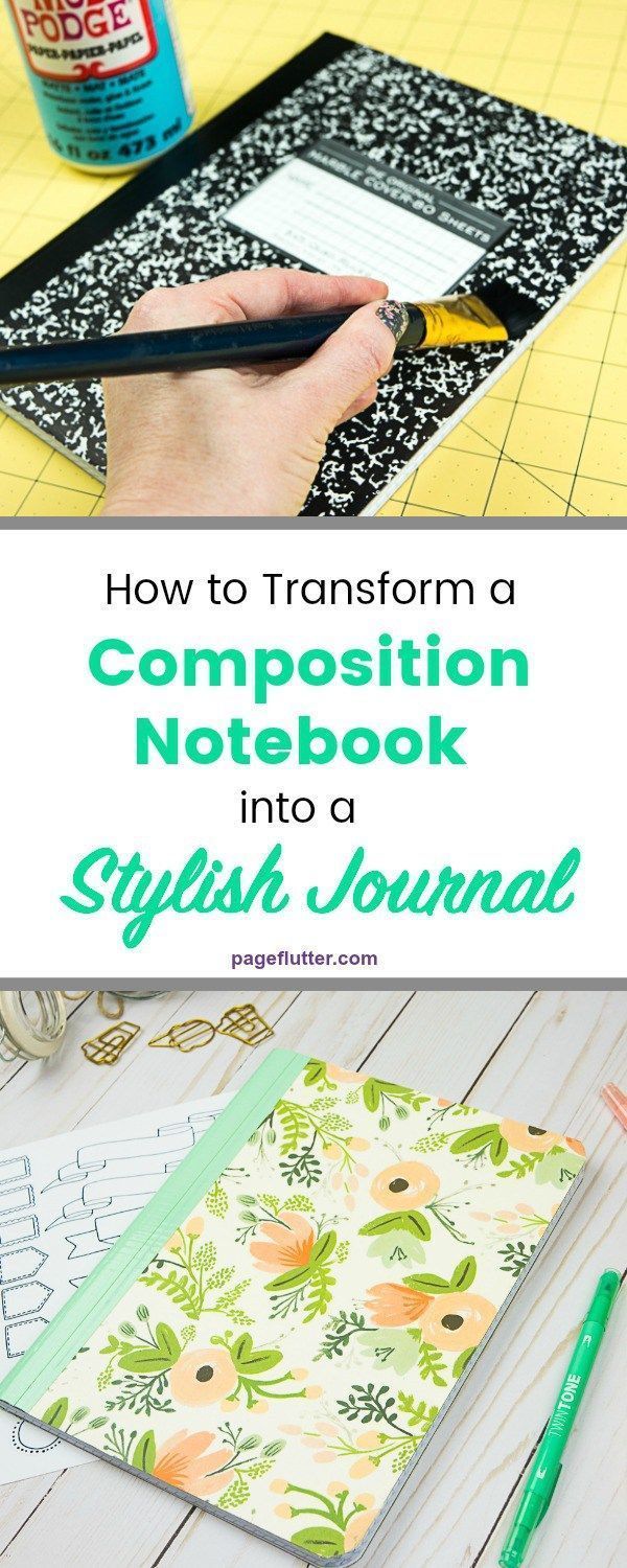 How to Turn a Composition Notebook into a Stylish DIY Journal | Page Flutter -   diy Cuadernos manualidades