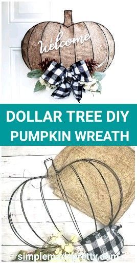 DOLLAR TREE DIY Pumpkin Wreath - Pumpkin Wreath Form, Dollar Tree Fall DIY -   diy Dollar Tree crafts