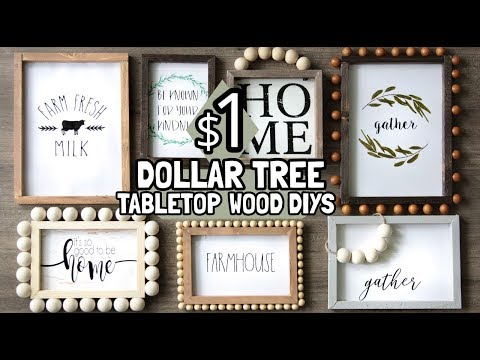 DOLLAR TREE TABLETOP WOOD DECOR DIYS -   diy Dollar Tree frames