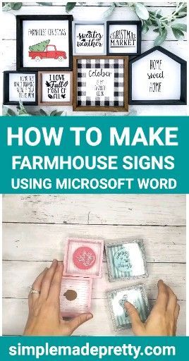 How To Make Farmhouse Signs Using Microsoft Word -   diy Dollar Tree frames