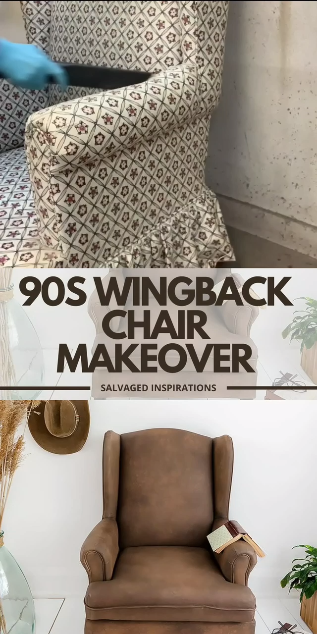 '90s Wingback Chair Makeover -   diy Furniture upholstery