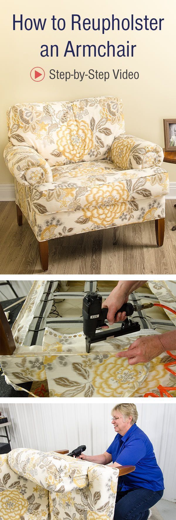 How to Reupholster an Armchair -   diy Furniture upholstery