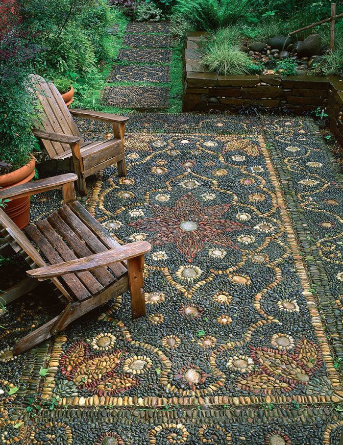 Create a Pebble Mosaic - FineGardening -   diy Garden floor