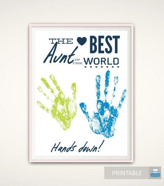 Birthday Gift for Aunt - Aunt Gift from Nephew, From Niece, Handprint Art, Christmas Gift for Aunt, Personalized Aunt Gift, INSTANT Pdf -   diy Presents for aunt