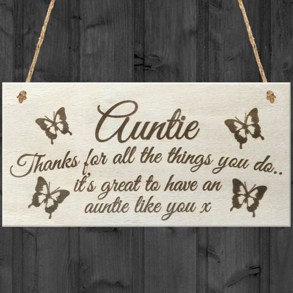 Auntie Things You Do Wooden Hanging Plaque Sign Love Gift Aunt Present Thank You  | eBay -   diy Presents for aunt