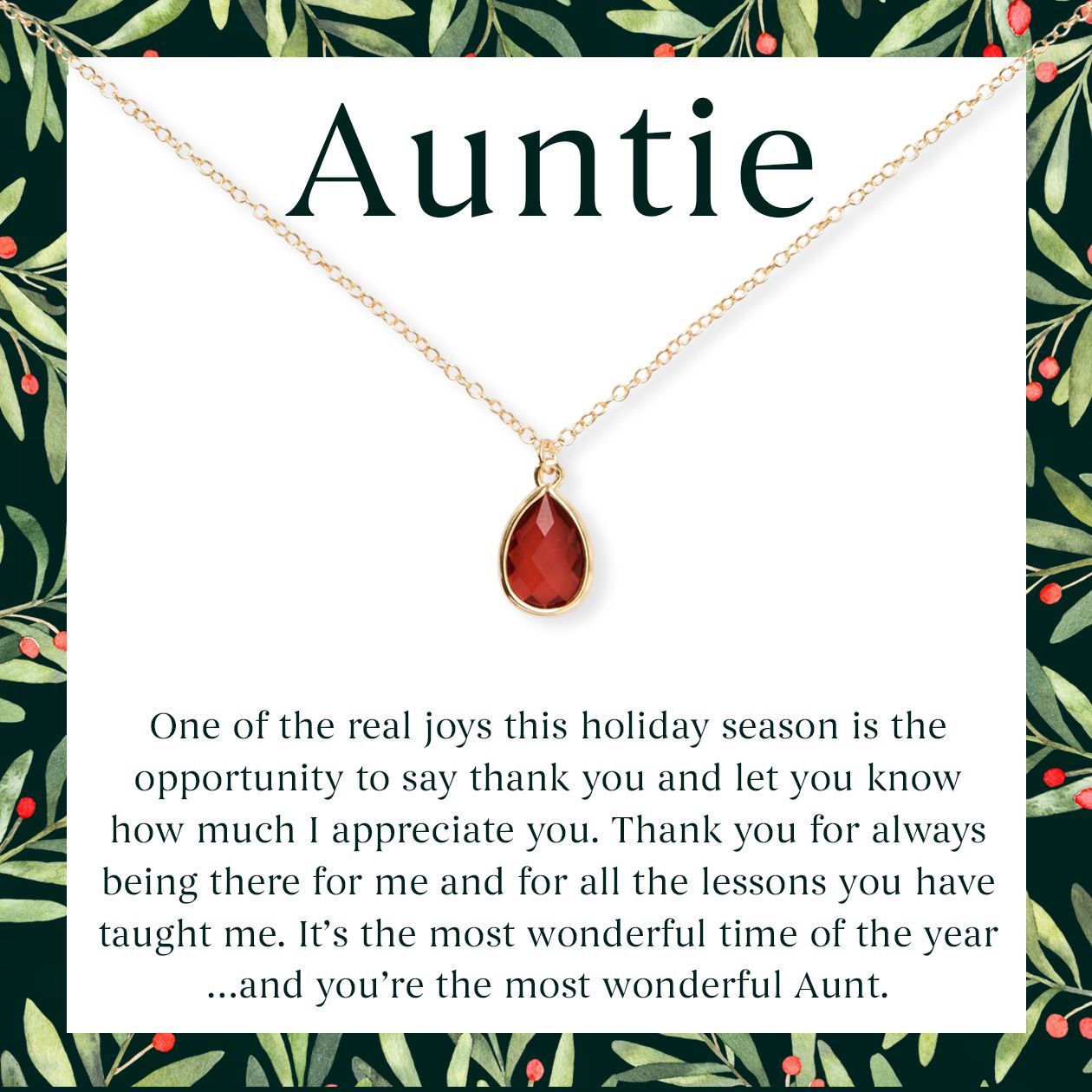 Christmas Gift for Aunt: Present, Necklace, Jewelry, Xmas Gift, Holiday Gift Idea, Auntie, Aunt Gift -   diy Presents for aunt