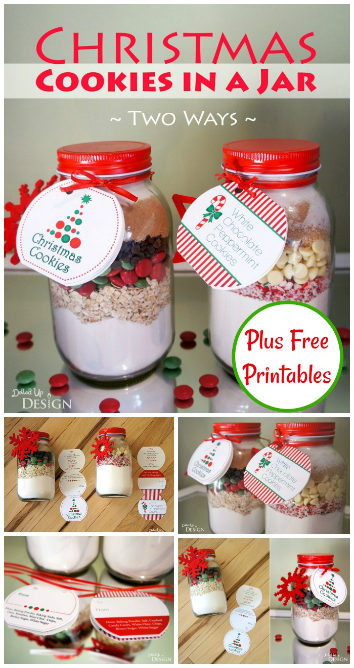 Christmas Cookies in a Jar DIY Gift - Free Printables - Moms & Munchkins -   diy Presents jar