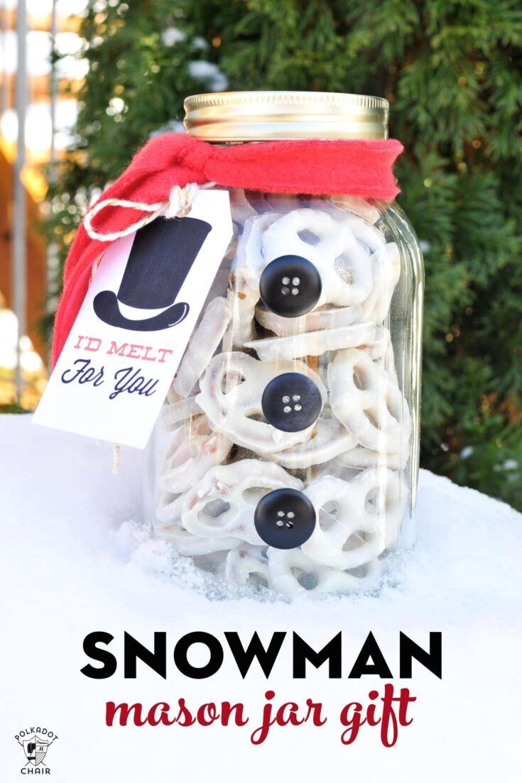 Snowman Mason Jar Craft Gift Idea -   diy Presents jar