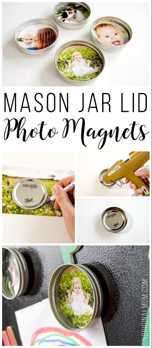 Upcycled Mason Jar Lid Magnets - unOriginal Mom -   diy Presents jar