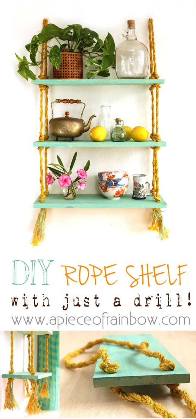 DIY Rope Shelf - All I need is a Drill? - A Piece Of Rainbow -   diy Projects tumblr