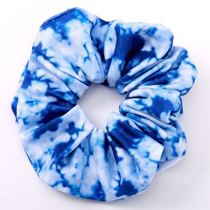 Medium Tie Dye Hair Scrunchie - Blue -   diy Scrunchie thick