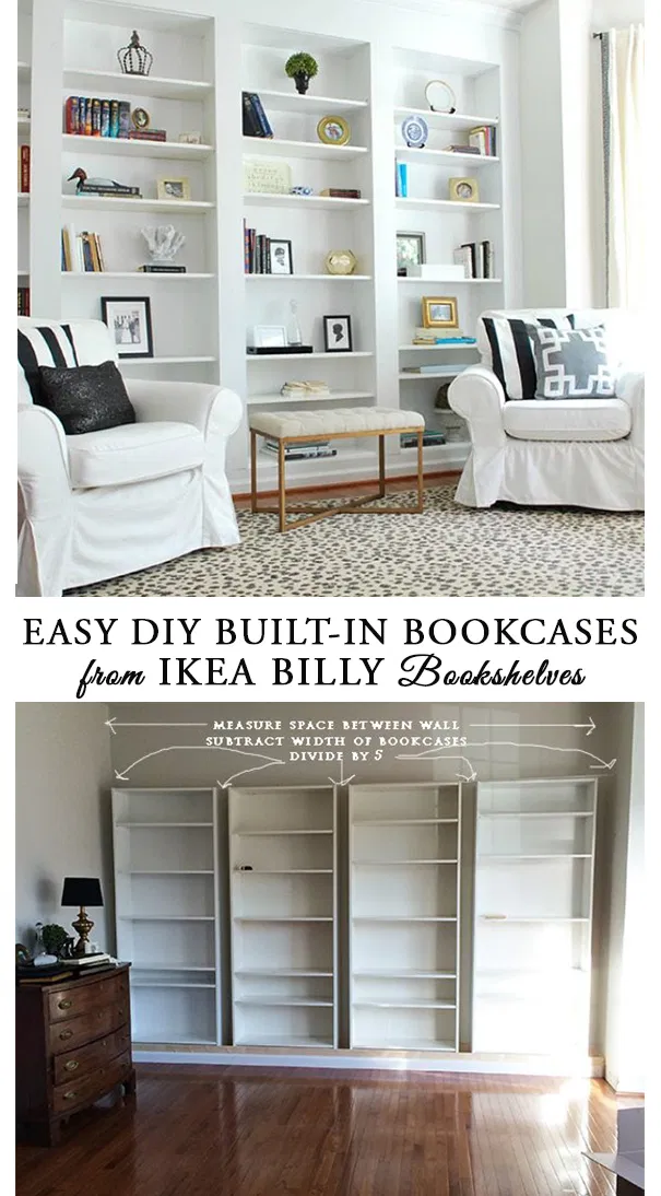 How to build DIY Built In Bookcases from IKEA Billy Bookshelves | 11 Magnolia Lane -   diy Shelves bookshelves