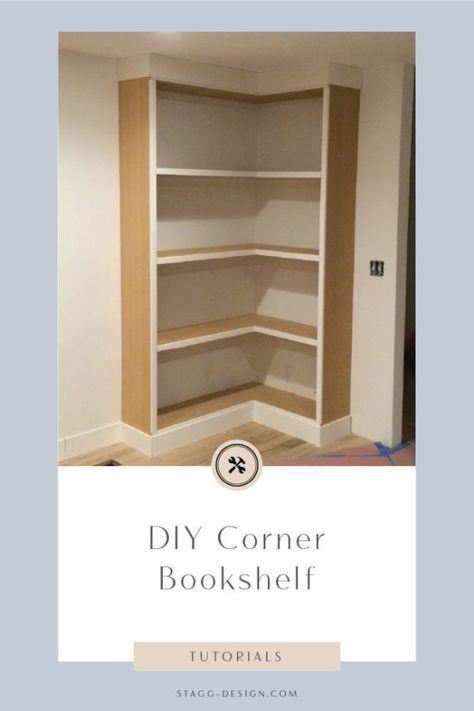 DIY Corner Bookcase (video) - Stagg Design -   diy Shelves bookshelves