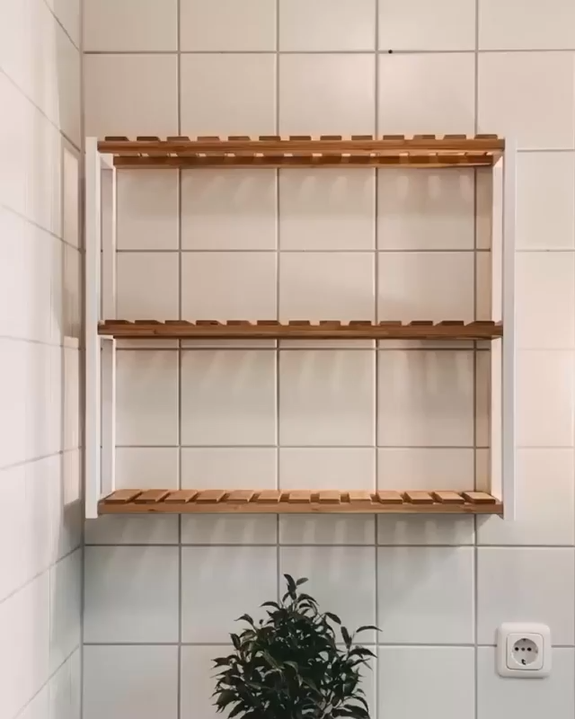 Bamboo 3-tier wall rack -   diy Shelves for renters