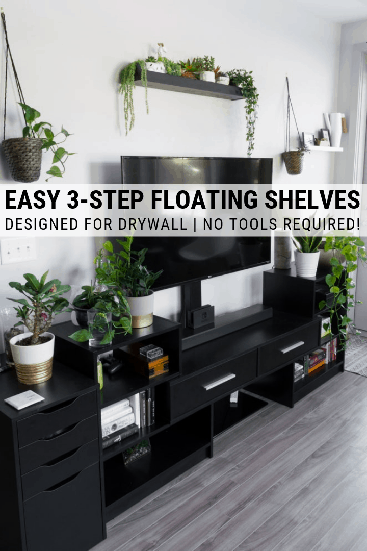 How to Hang Shelves in an Apartment: Renter-Friendly Shelves for Drywall -   diy Shelves for renters