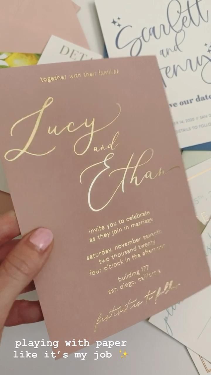 Dusty Rose and Gold Foil Romantic Wedding Invitations -   diy Wedding elegant