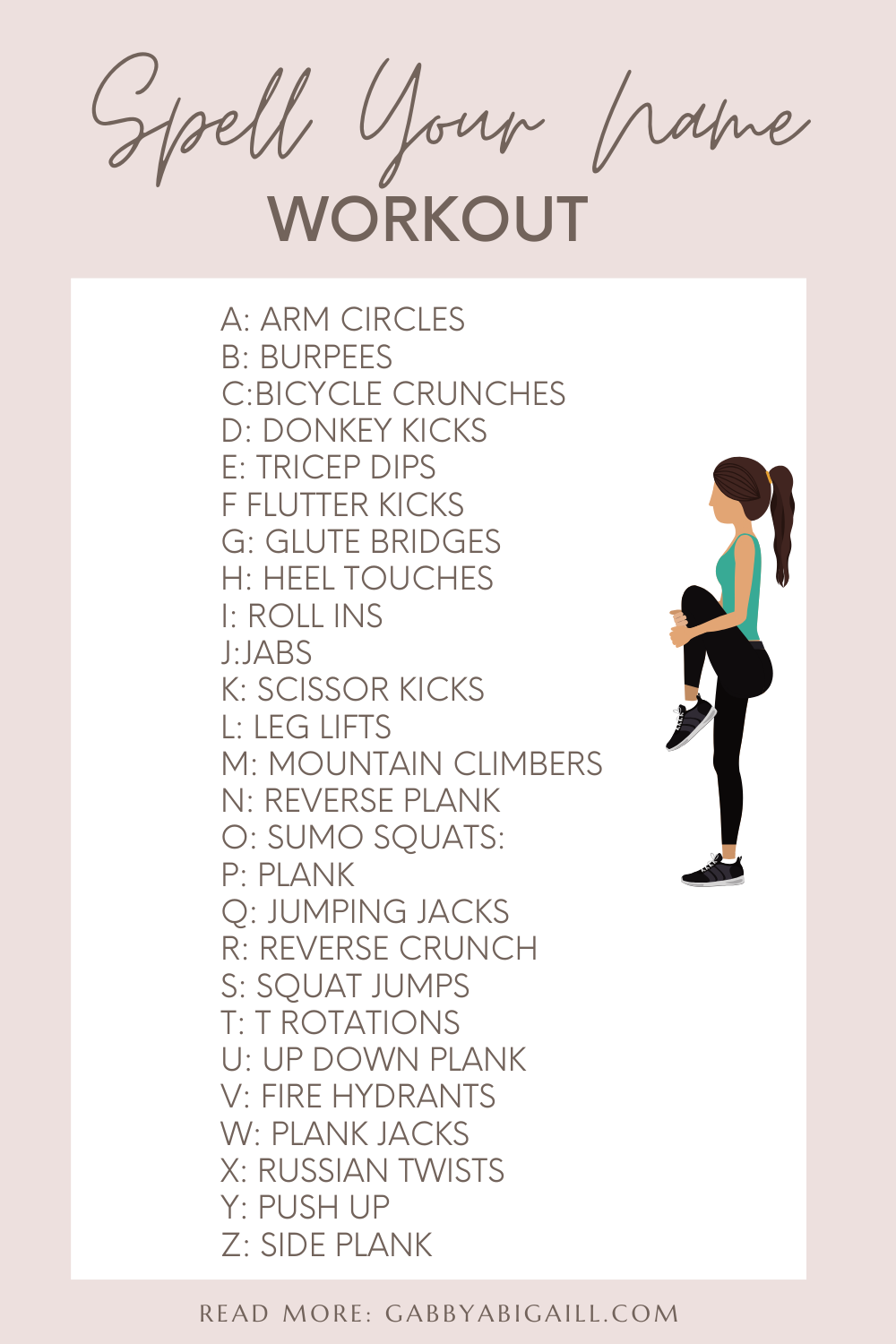 Spell Your Name Workout. -   fitness Challenge hard