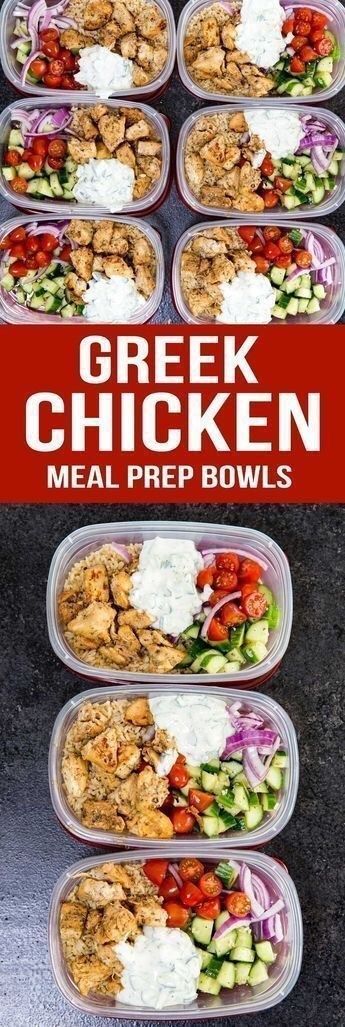 Greek Chicken Bowls (Meal Prep Easy) - Easy Peasy Meals -   fitness Meals protein