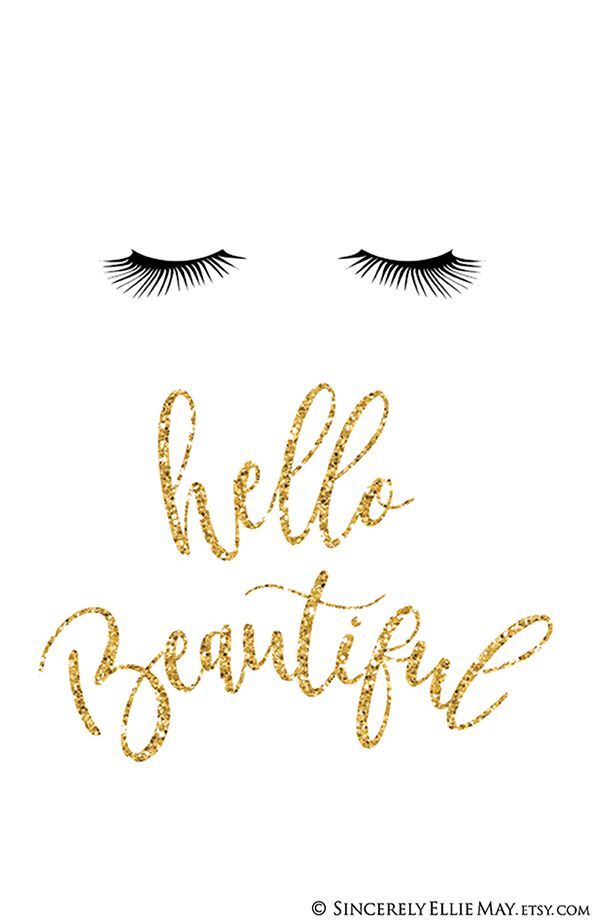 Hello Beautiful Sign Wall Art  Glamour Quote Print perfect | Etsy -   hello beauty Wallpaper