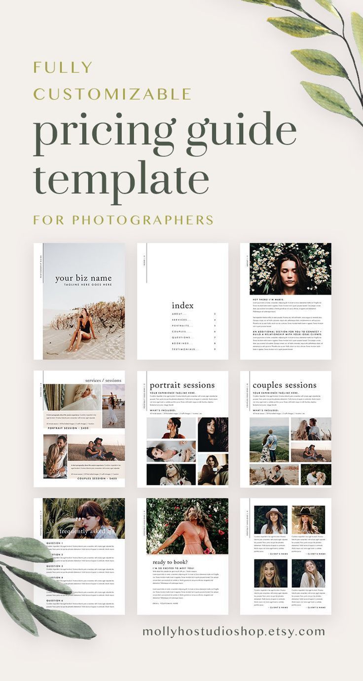 Photography Magazine Template - Photographer Pricing Guide - Photography Business Marketing - Client -   magazine style Guides