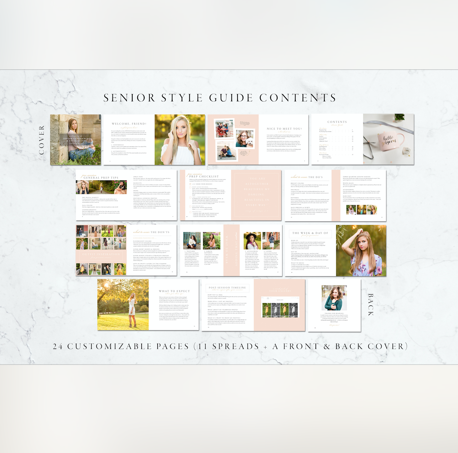 Senior Experience & Style Guide Template — Jenna Hidinger Photography -   magazine style Guides