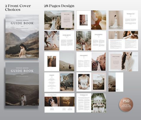 Wedding Photography Magazine Template for Photographers, Welcome Package Marketing Bridal Guide Template INSTANT DOWNLOAD- MG003 -   magazine style Guides