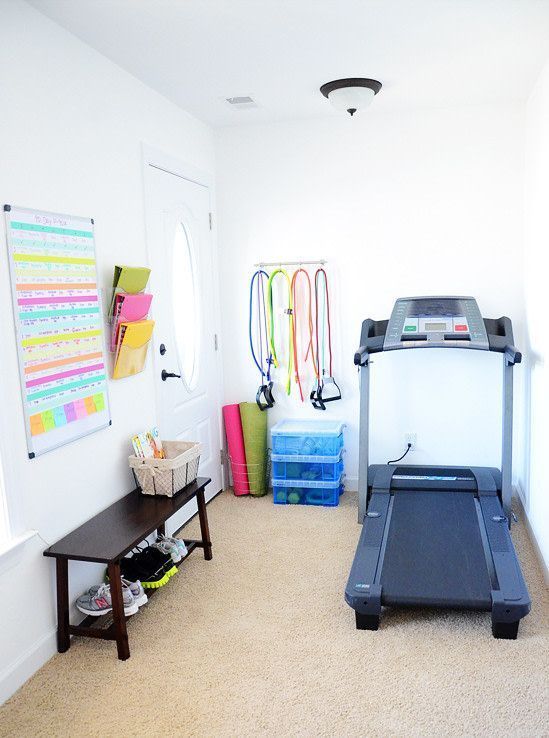 Best Small Home Gym Ideas for Tiny Spaces | Domino -   small fitness Interior
