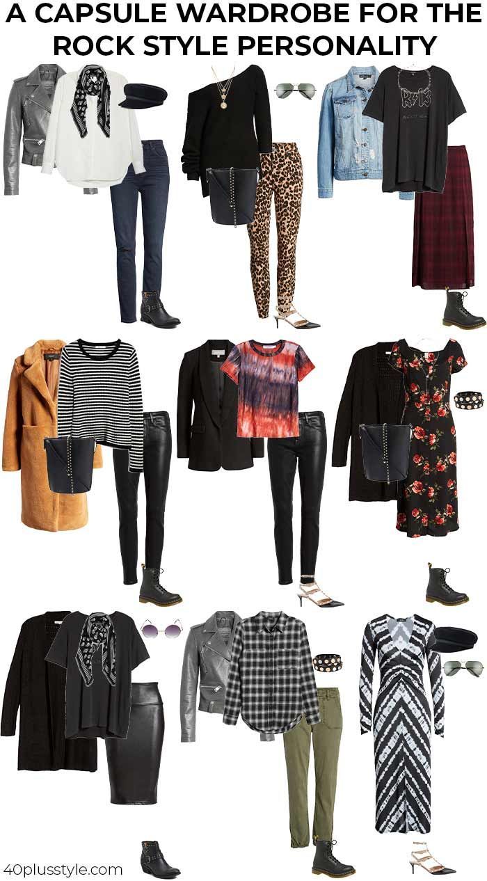 Rock style - style guide and capsule wardrobe for the ROCK style -   style 2019 rock