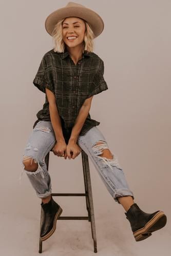Bee's Knees Plaid Top -   style Hipster women