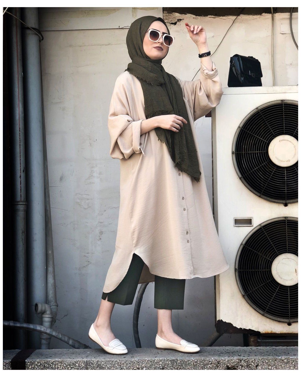 tan tunic outfit -   style Outfits hijab