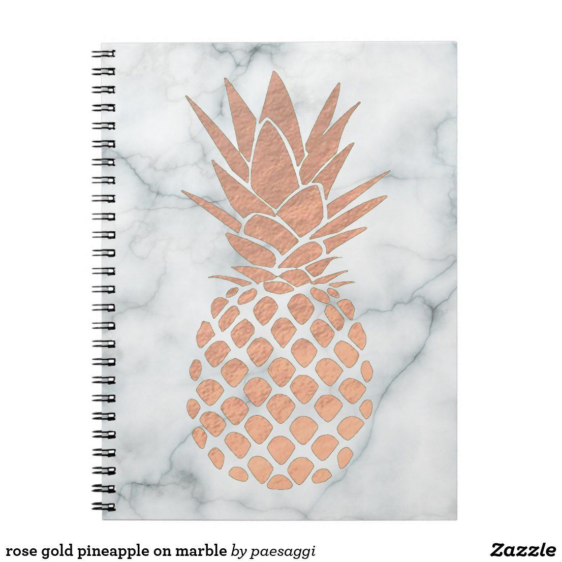 Rose gold pineapple on marble notebook -   12 diy Tumblr notebook ideas