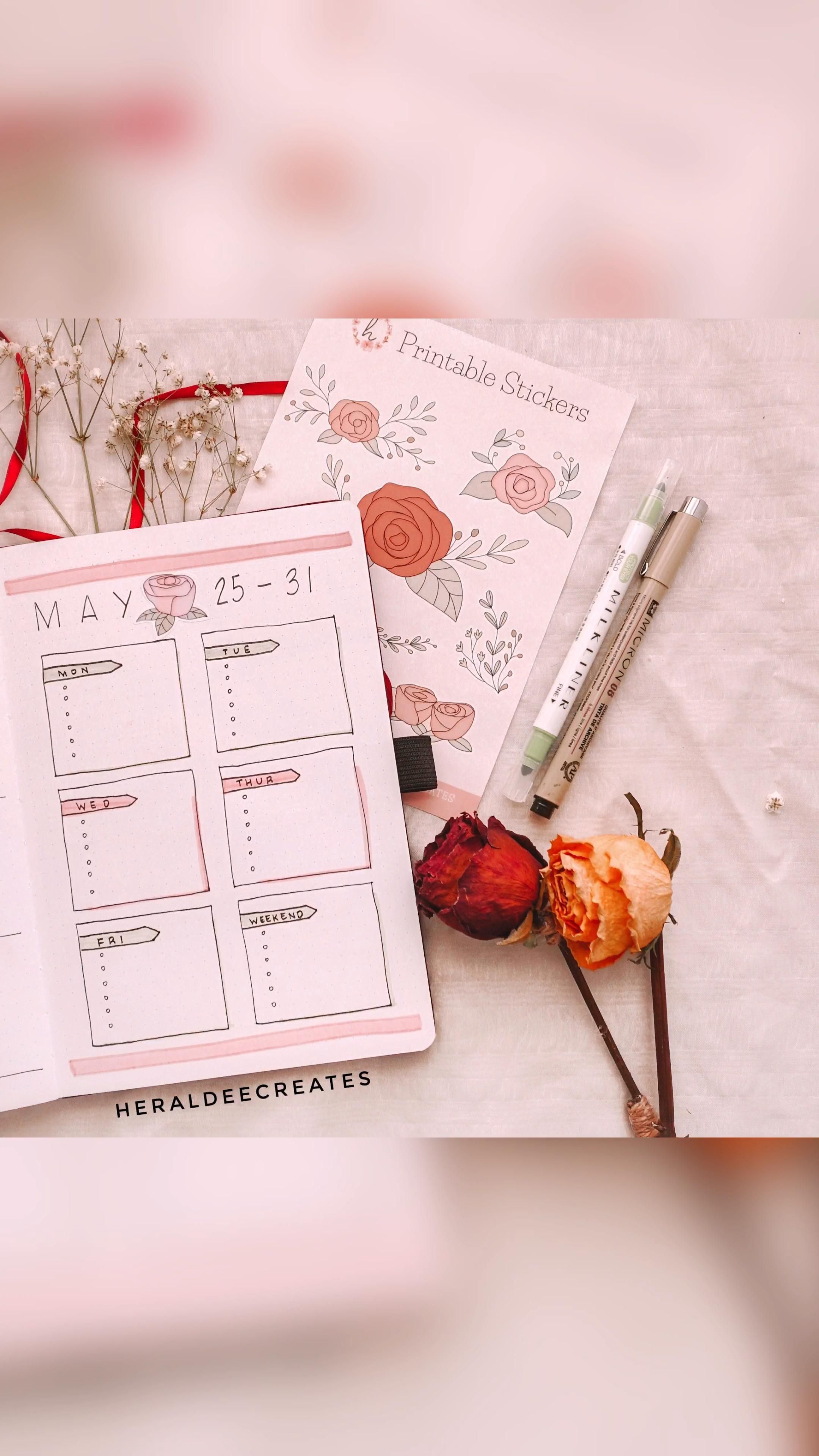 Easy Spring Bullet Journal Weekly Spread Idea -   12 diy Tumblr notebook ideas