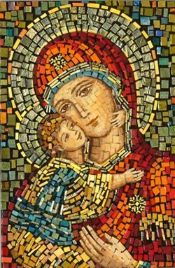 Polish Art Center -Matka Boska Wlodzimierska - Our Lady of Wladimir Mosaic Icon -   13 beauty Icon art ideas