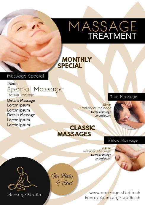 Massage Treatment Therapy Beauty Studio Ad -   13 beauty Therapy advertising ideas