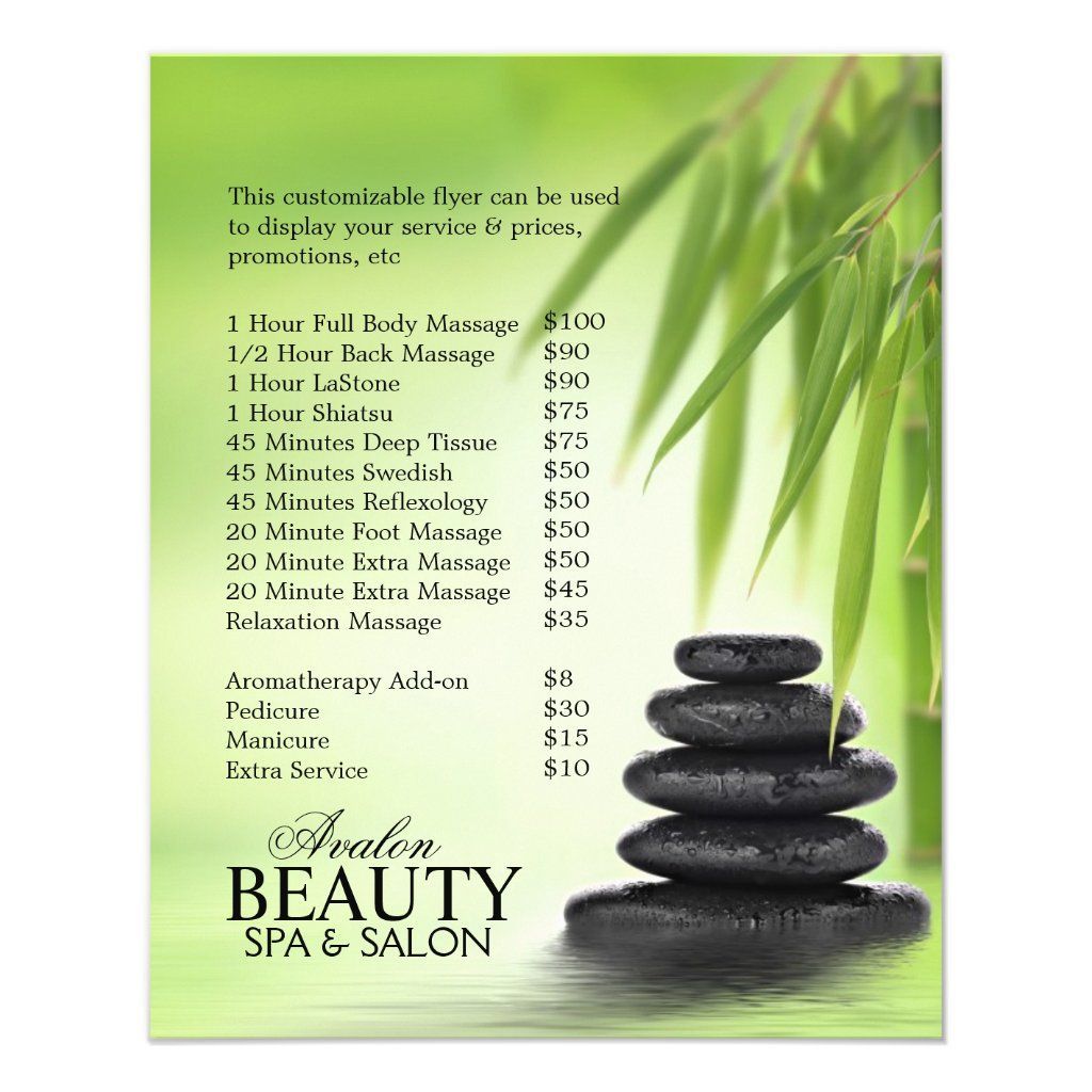 Customizable Promotional Flyers For Massage Salon 25 flyers -   13 beauty Therapy advertising ideas