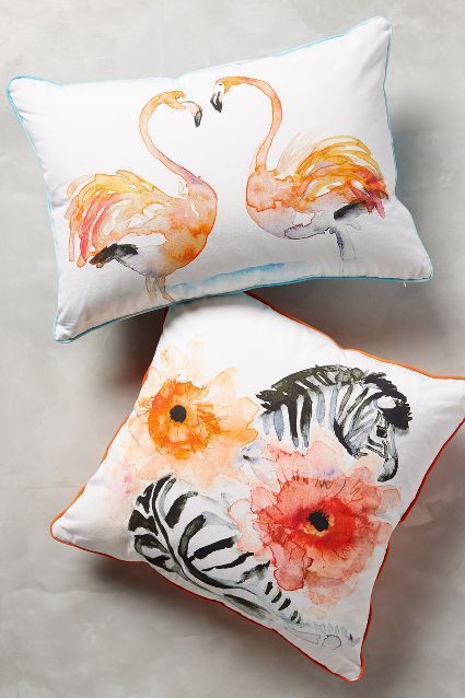 Watercolor Zoology Pillow – 2019 - Pillow Diy -   16 diy Pillows tumblr ideas