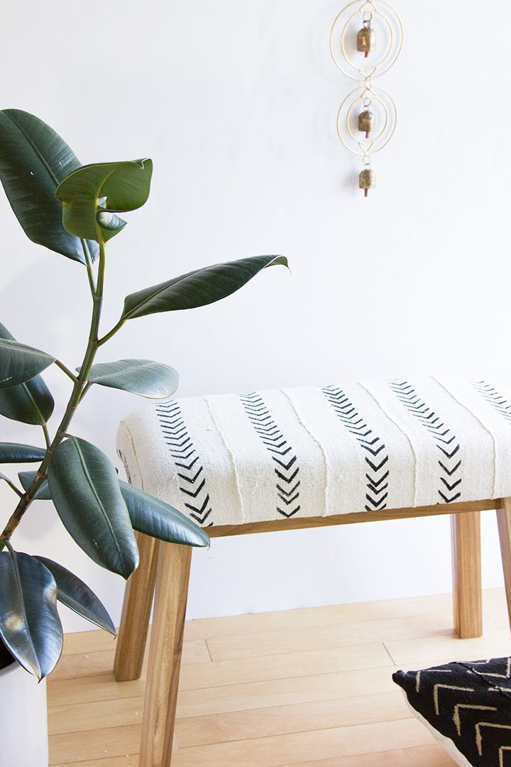 Ikea Hack Mudcloth Upholstered Bench - Alice and Lois -   17 diy Dco home ideas