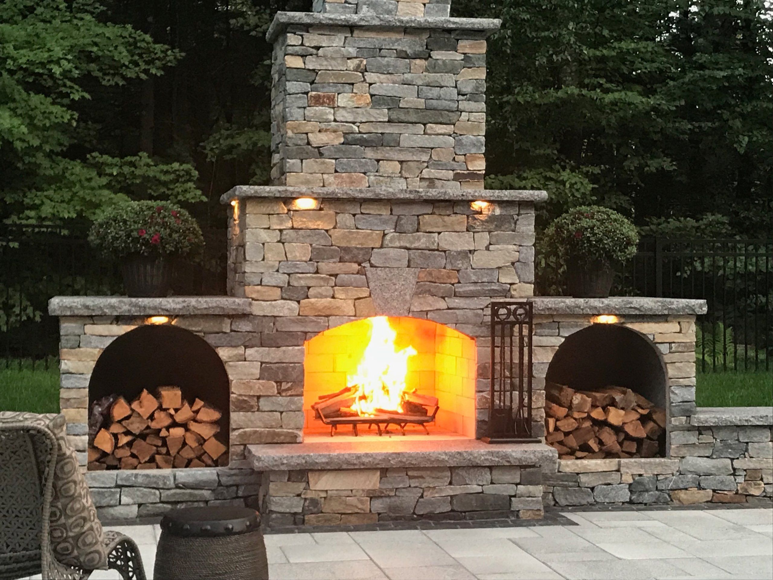 Project of the Week - Outdoor Fireplace - Massachusetts - May 2, 2019 - Stone Age Manufacturing -   17 diy Outdoor fireplace ideas