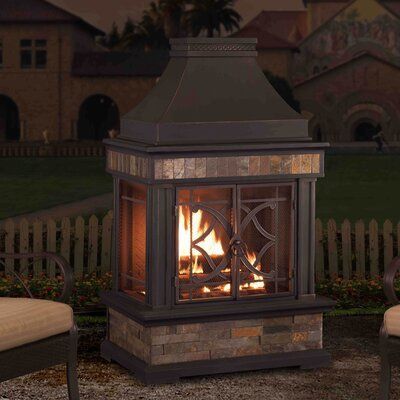 Sofie Steel Wood Burning Outdoor Fireplace -   17 diy Outdoor fireplace ideas