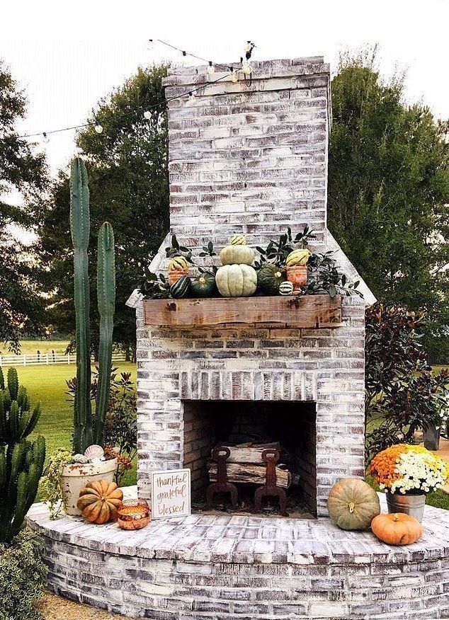 brick outdoor fireplace -   17 diy Outdoor fireplace ideas