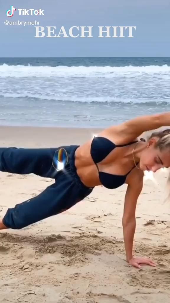 BEACH HIIT WORKOUT NO EQUIPMENT NEEDED! Each exercise for 1 min each side -   17 fitness Humor abs ideas
