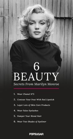 6 Beauty Tricks to Make You a Classic Knockout Like Marilyn Monroe -   17 old beauty Secrets ideas
