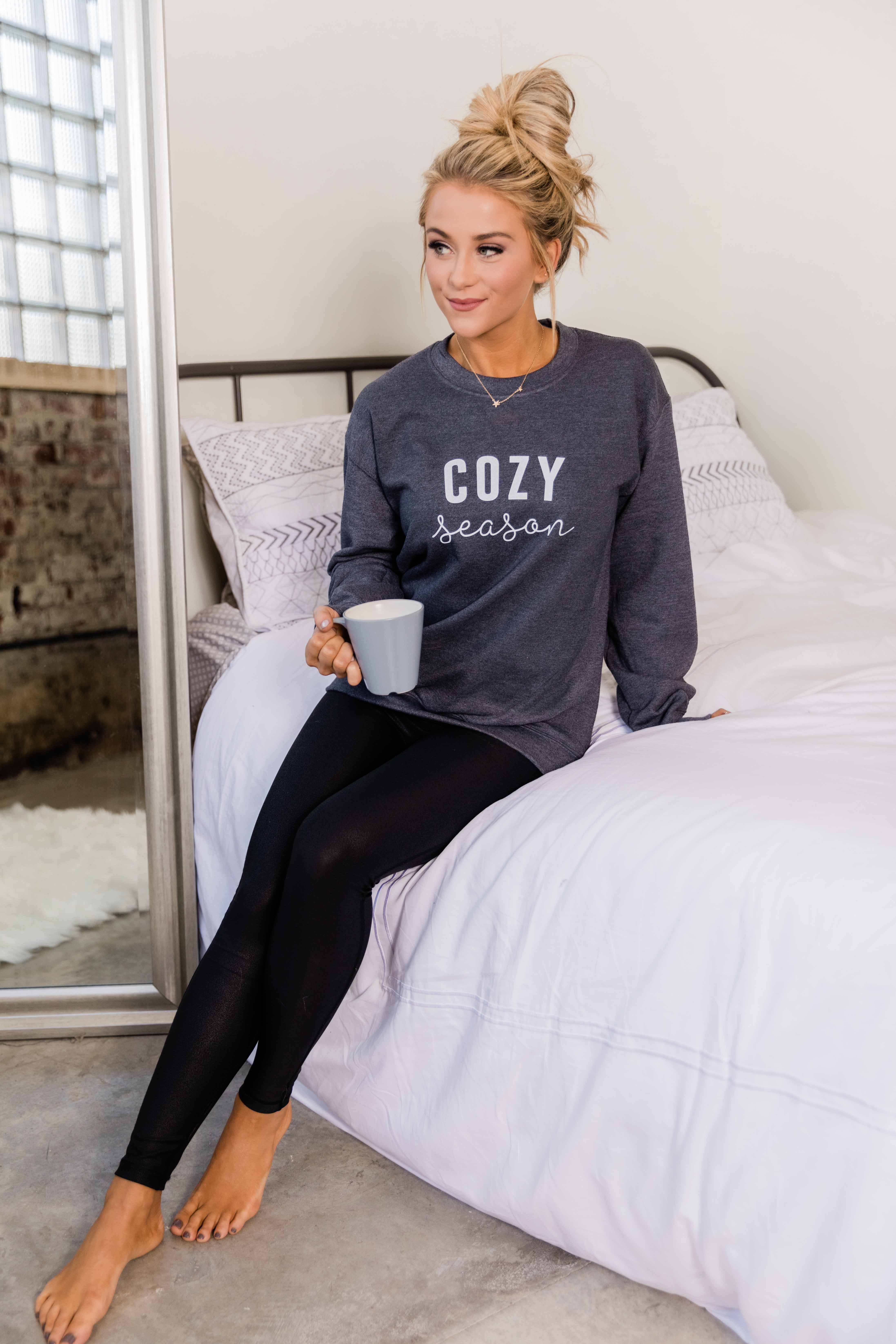 Cozy Season Dark Heather Graphic Sweatshirt -   17 style Winter night ideas