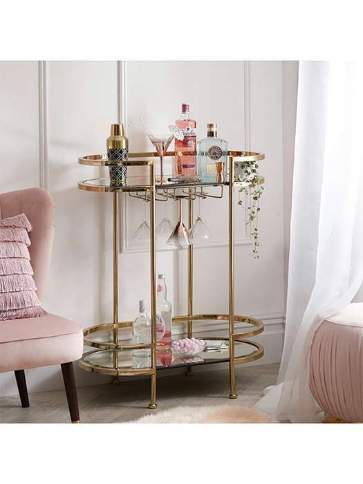 Pop open the Prosecco because Primark's gold bar cart is back -   18 beauty Bar in bedroom ideas