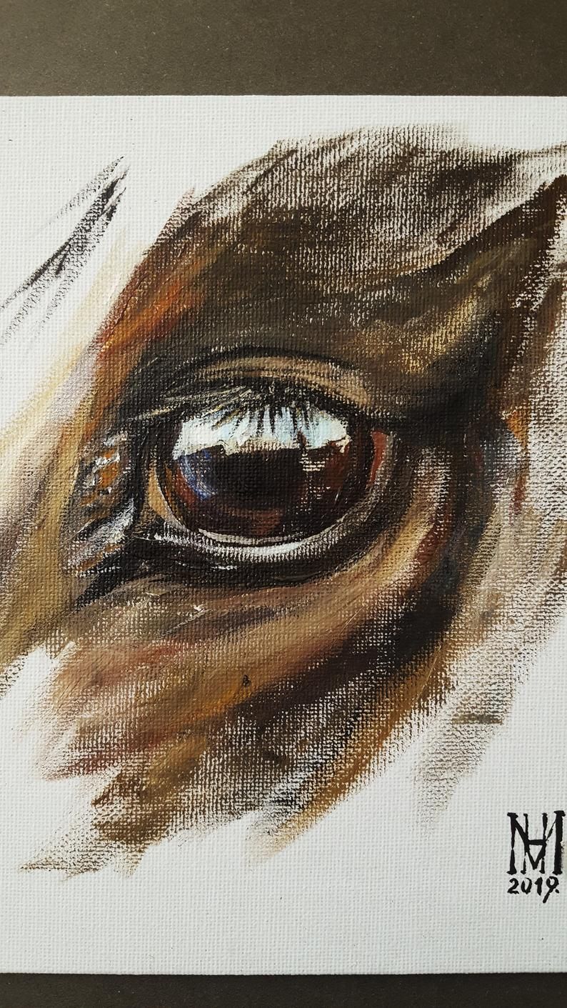 Horse eye ORIGINAL Acrylic painting / Acrylic on canvas -   18 beauty Eyes painting ideas
