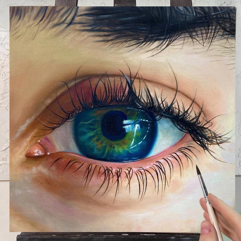 FEMALE EYE PAINTING, Eye Original Oil Painting On Canvas, Small Oil Painting, Eye Wall Art -   18 beauty Eyes painting ideas