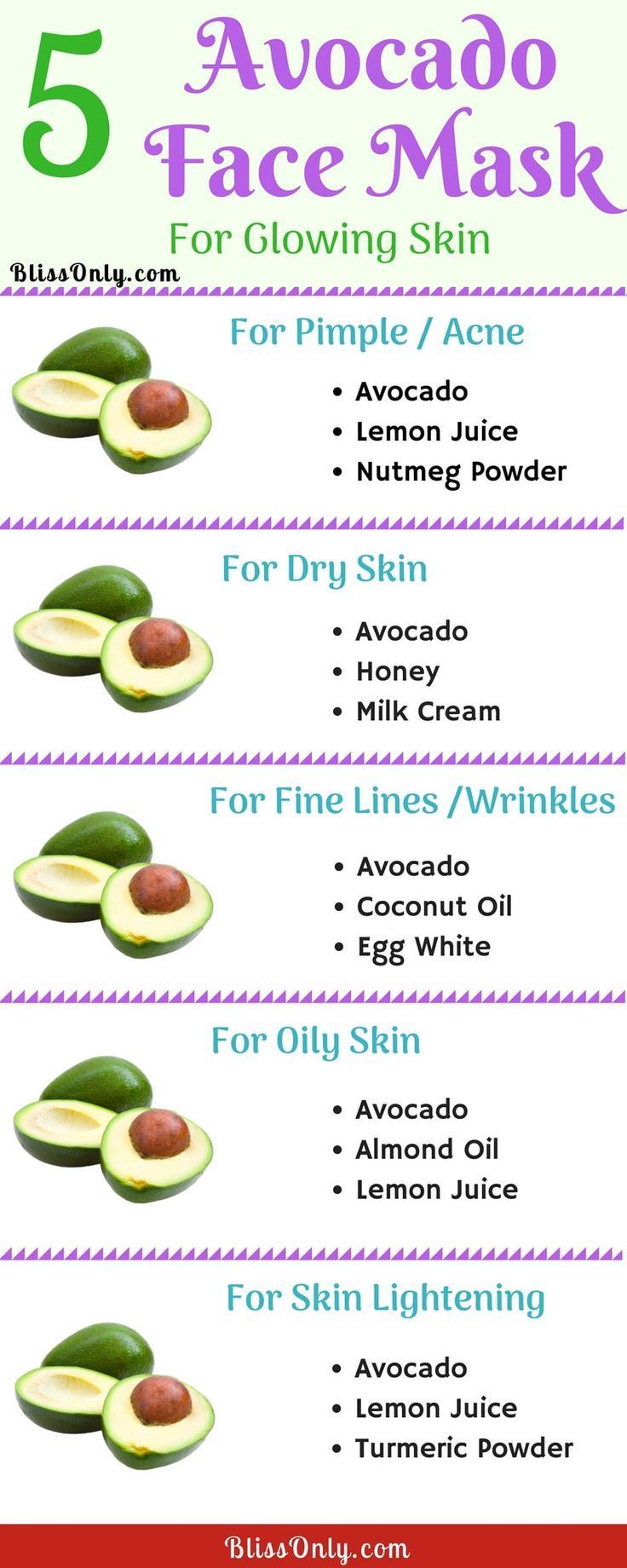 5 Avocado Face Mask For Glowing Skin - BlissOnly -   18 beauty Mask ideas