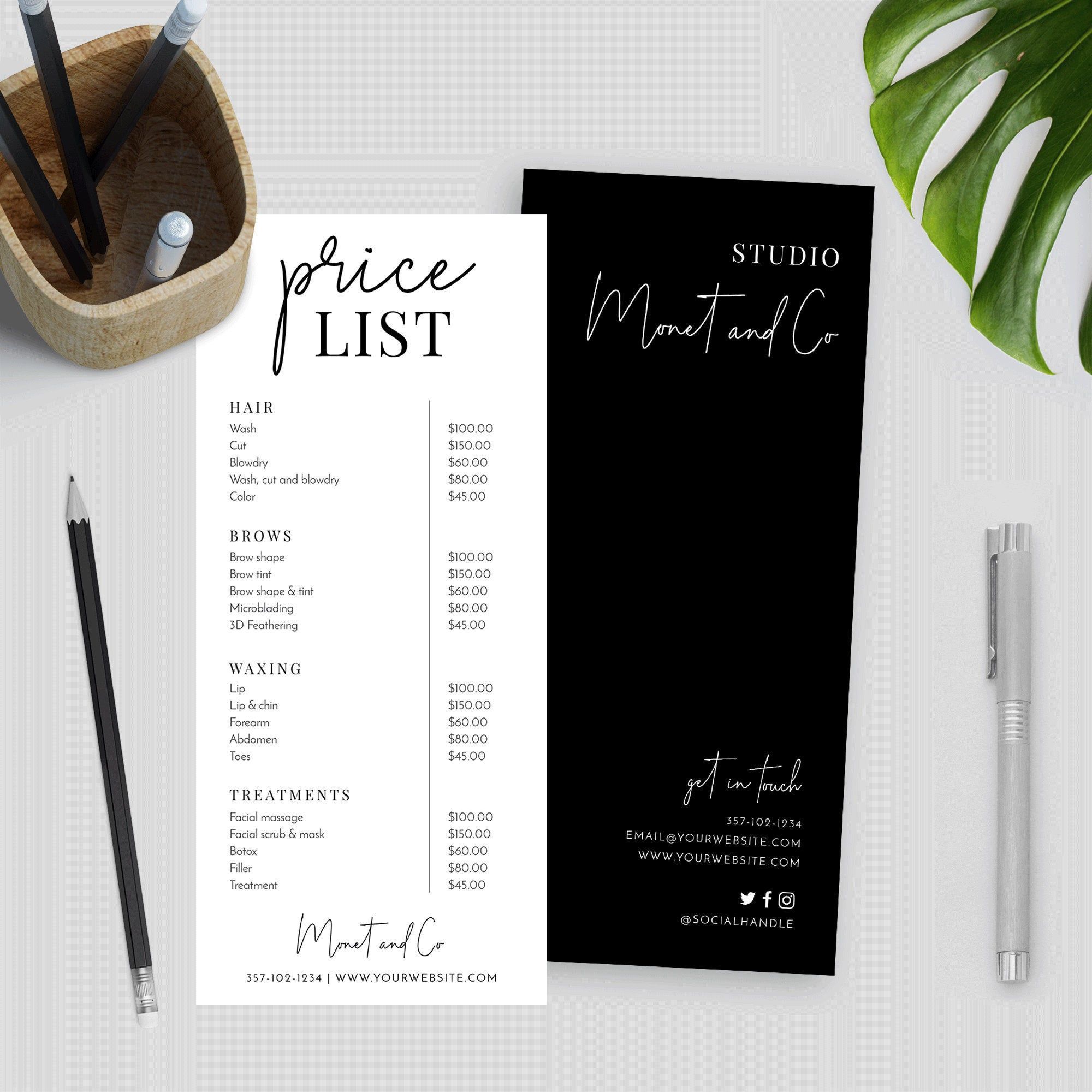Minimalist Price List Template Editable Price List | Etsy -   18 beauty Salon price list ideas