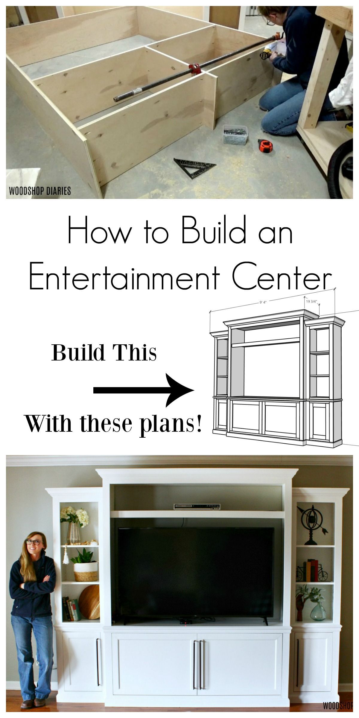 How to Build a DIY Entertainment Center--{With Storage and Shelves!} -   18 diy Furniture entertainment center ideas